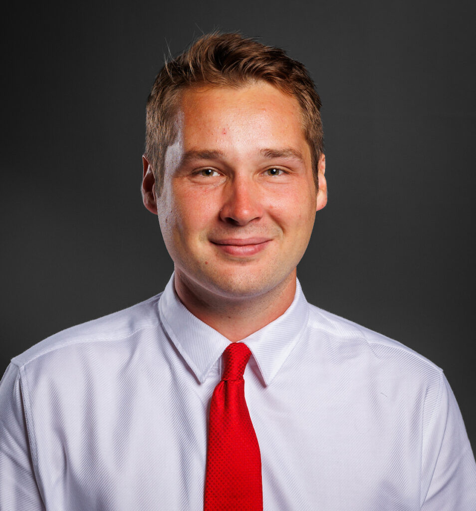 Headshot of Max Van Dongen, with Department of Media taken on August 30, 2023.