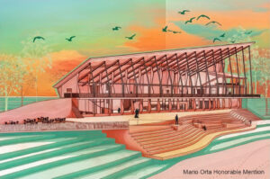 Illustration of Mario Orta's building for the IHLA competition who received an honorable mention.