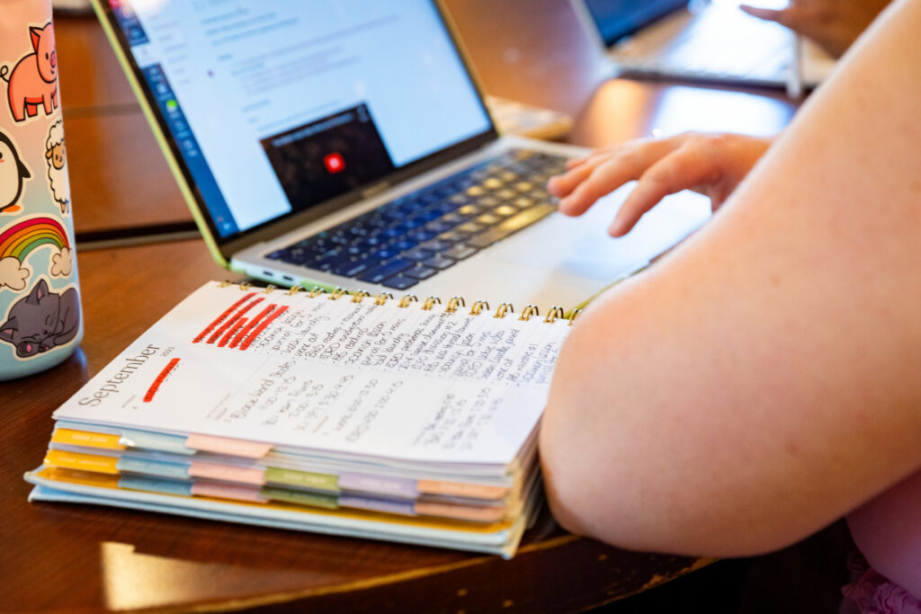 Image of a student's fully-booked calendar.