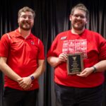 Ethan Hines (AD Disability Services) takes photo with Kyle McCord, one of our ACCESS Award winners