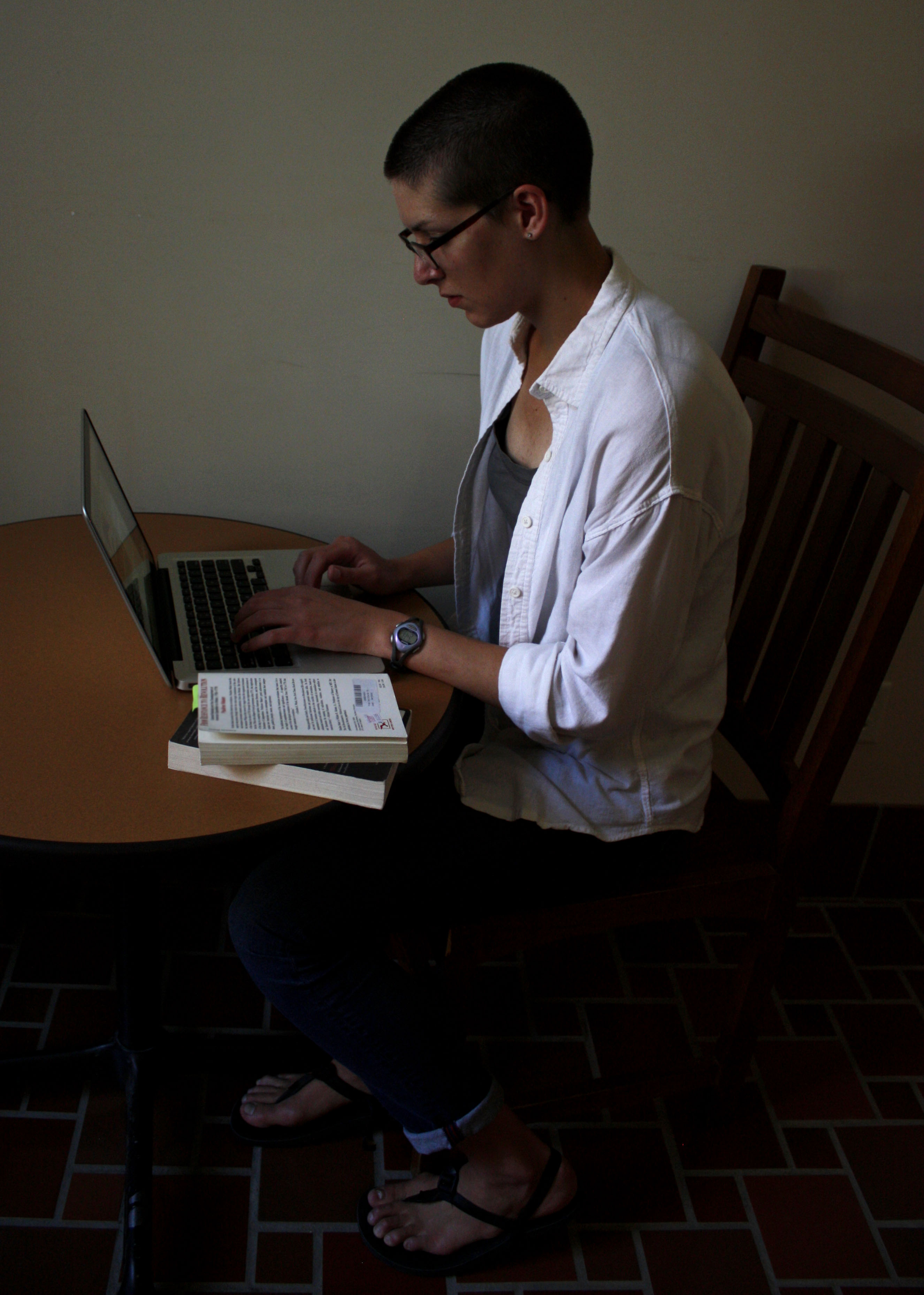 Ivana Armstrong researches her theme.