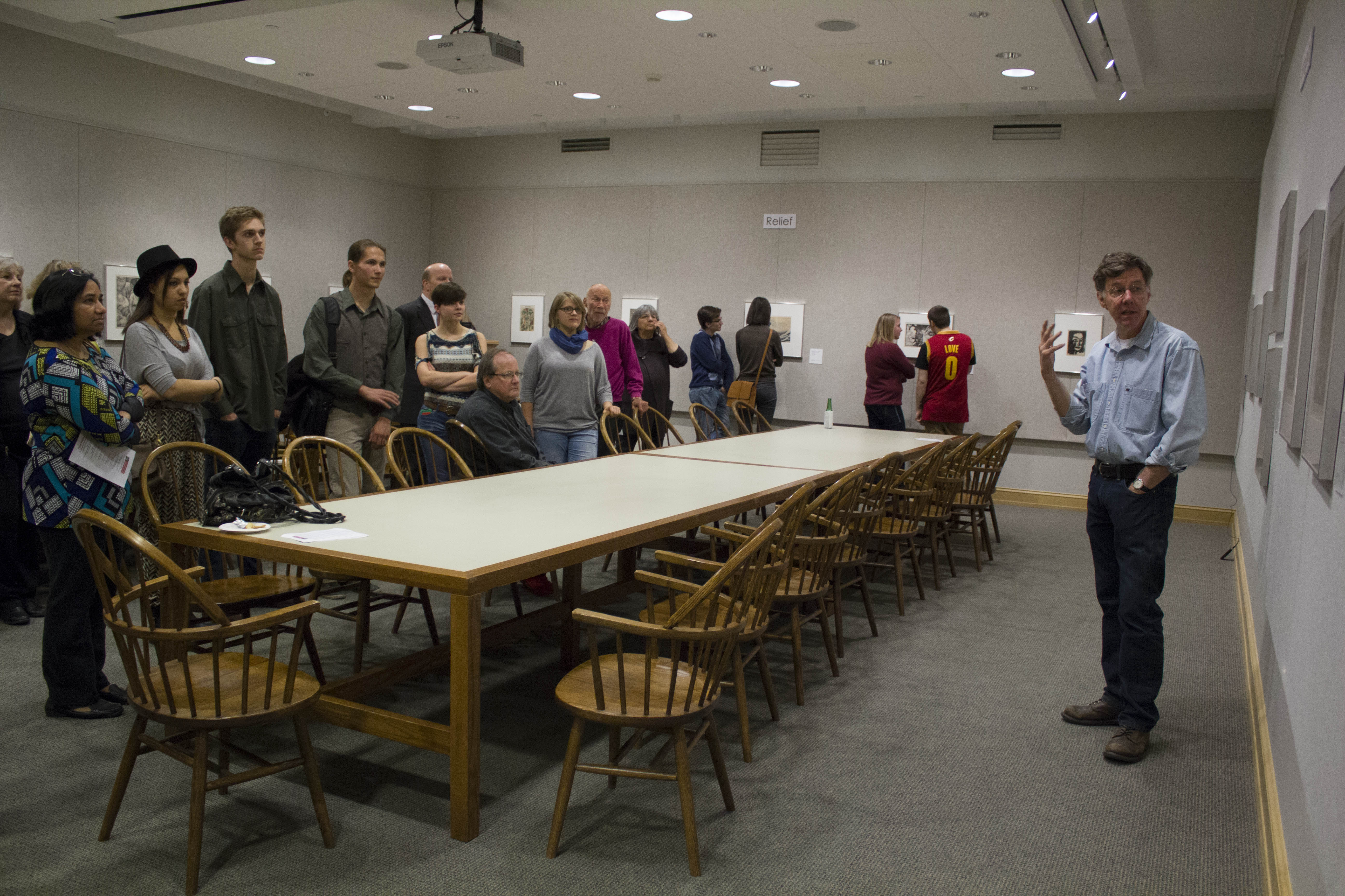 David Johnson led a quick impromptu "tour" of our prints show in the Brown Study Room.