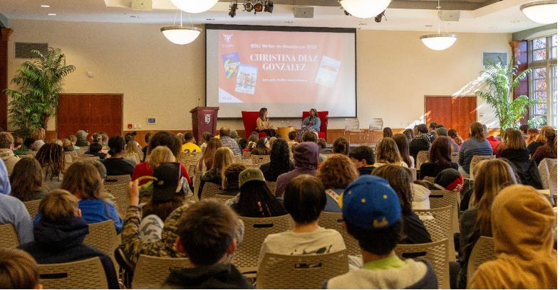 A room full of people 