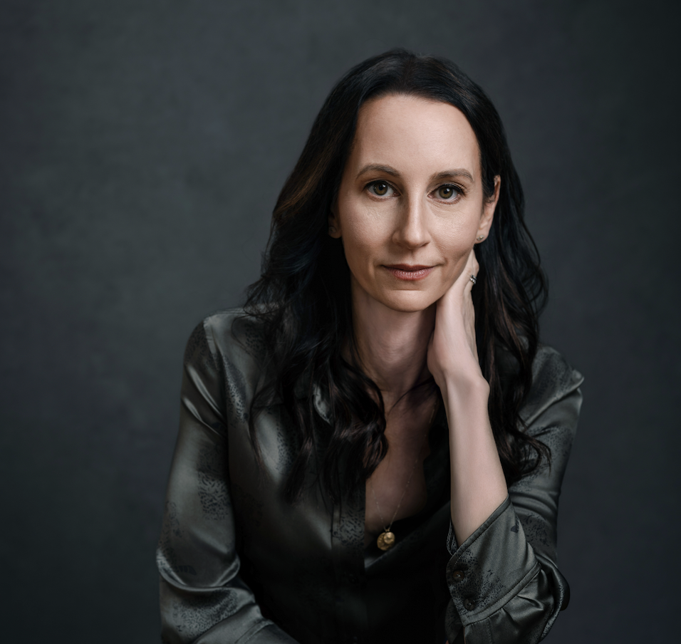 a woman with long dark hair